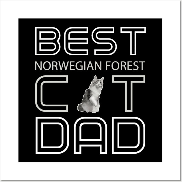 Norwegian Forest Cat Dad Wall Art by AmazighmanDesigns